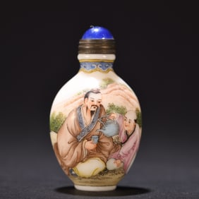 A Material Tire Painting Enamel Character Story Snuff Bottle
