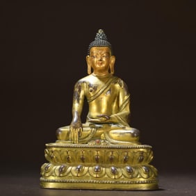 Copper Gilded Buddha Statue Of Shakyamuni Buddha