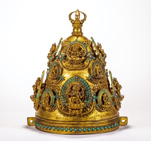 A copper gilded Buddha statue