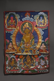 A thangka Green Tara Tibetan Buddha statue hanging screen ornament
