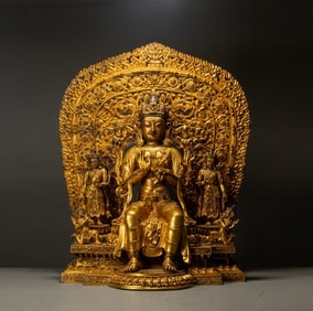 A copper gilded Buddha statue