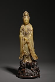 A Piece Of Shoushan Stone Guanyin Study Ornaments