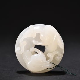A piece of Hotan jade carving with dragon pattern