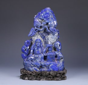A Qing Qianlong old lapis lazuli Arhat Shanzi ornament