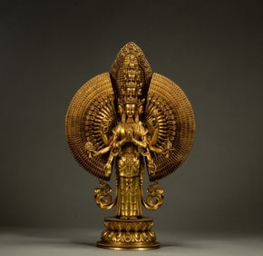 A copper gilded Buddha statue