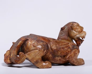 A piece of the ancient jade dragon ornament of the Han Dynasty