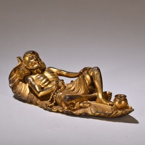 A Bronze Gilt Arhat Sculpture