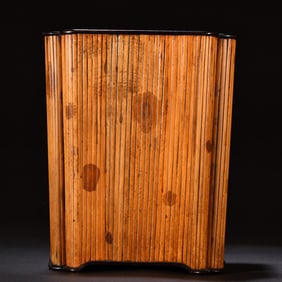 A red sandalwood inlaid Xiangfei bamboo square pen holder