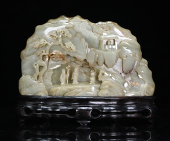 A piece of Hetian jade character story Shanzi ornament
