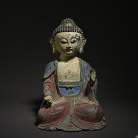 A Piece Of Jingcuo Bronze Fetus Sakyamuni Tibetan Buddha Statue Study Room Ornaments