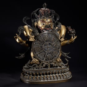 A Qing Dynasty bronze Buddha statue