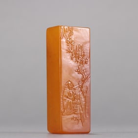 Xu Sangeng'S Tianhuang Stone Carving Landscape Figure Square Seal