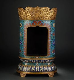 A piece of pinched-wire enamel Buddha niche