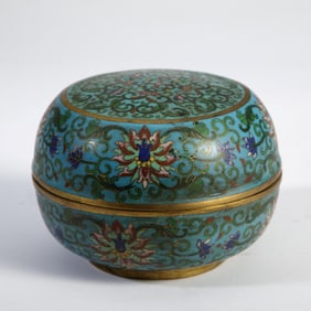 A Cloisonne Box With A Round Lid