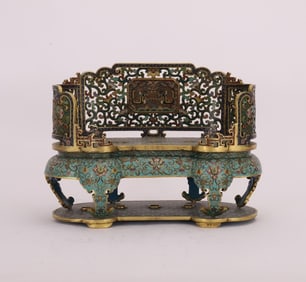 A Cloisonne Flower And Animal Motif Buddha Niche