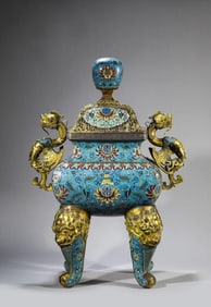 Cloisonn é Enamel Four Legged Aromatherapy Stove
