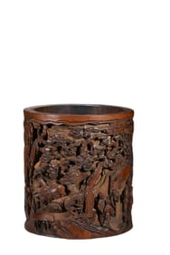 Bamboo Carving Character Story Pen Holder