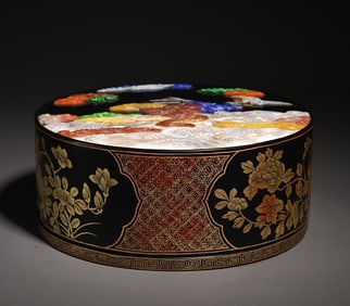 A Piece Of Lacquerware Inlaid With A Treasure Box
