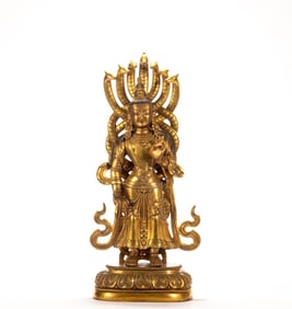 A copper gilded Buddha statue