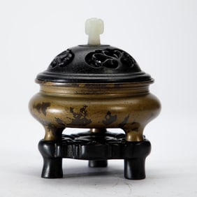 Bronze Incense Burner With Lid