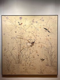 A Large-Size Flower And Bird Embroidery From The Qing Dynasty