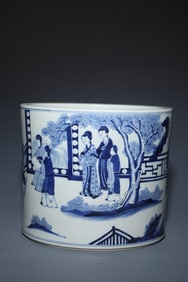 Kangxi Blue And White Character Large Scale Pen Sea