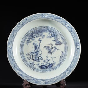 Ming Blue And White Character Plate