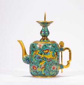 A cloisonn é phoenix patterned teapot