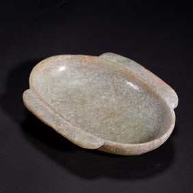 Hetian jade carving feather ear cup