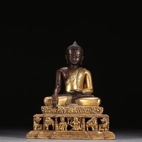 Copper gilded Shakyamuni ornament