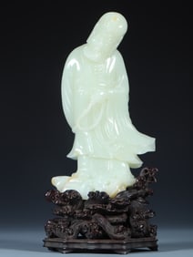 A Hotan Jade seed decoration for crossing the river