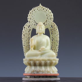 A Hotan Jade Sakyamuni Buddha