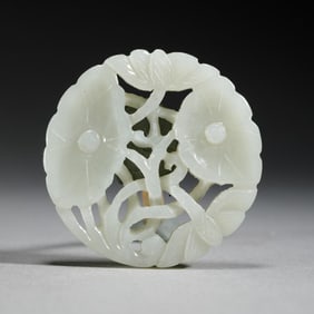Hetian jade lotus flower