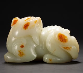 A piece of Hetian Jade Beast