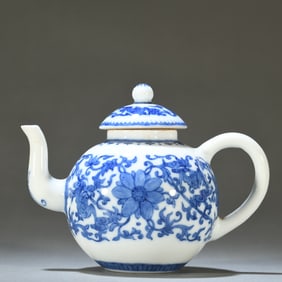 A piece of blue and white blossom rich teapot