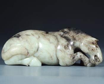 A piece of Hetian jade horse ornaments