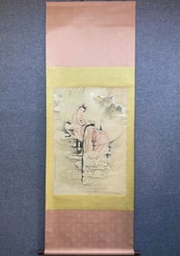 A painting of Mei Lanfang (Guanyin Bodhisattva) silk in the middle hall