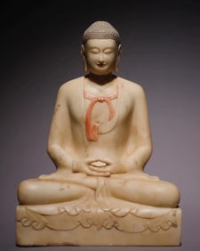 A Northern Qi white marble Buddha statue