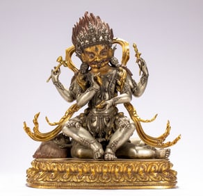 A bronze gilt silver Buddha statue