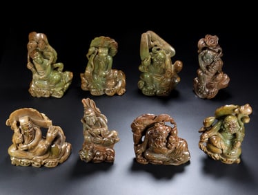 A group of Hetian Jade Eight Immortals crossed the sea