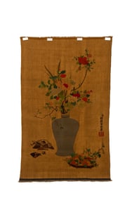 A piece of silk flowers