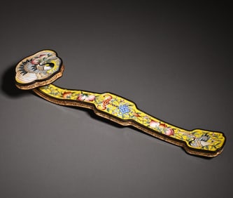 A piece of painting enamel Ruyi