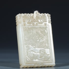 A piece of Hetian jade wind and clouds