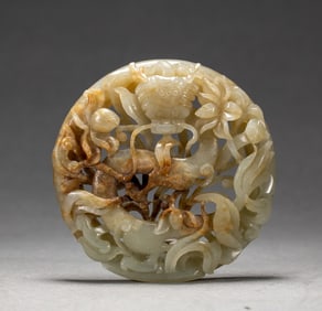 A piece of Hetian jade tile