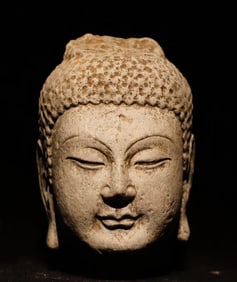 A piece of Northern Qi bluestone Buddha head