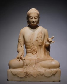 A Northern Qi white marble Buddha statue