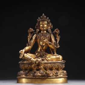 A bronze gilt statue of Tara