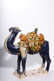 A Tang Dynasty three-color camel ornament