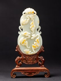 A piece of Hetian Yuhongfu Qitian gourd interstitial