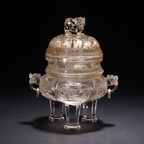 One piece of Qing Dynasty white crystal lid furnace
